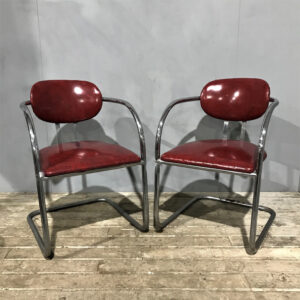 Pair Of Tubular Chrome MFG Chairs
