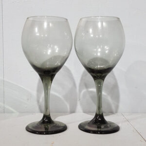 Pair of Grey Wine Glasses
