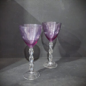 Pair of Purple Wine Glasses