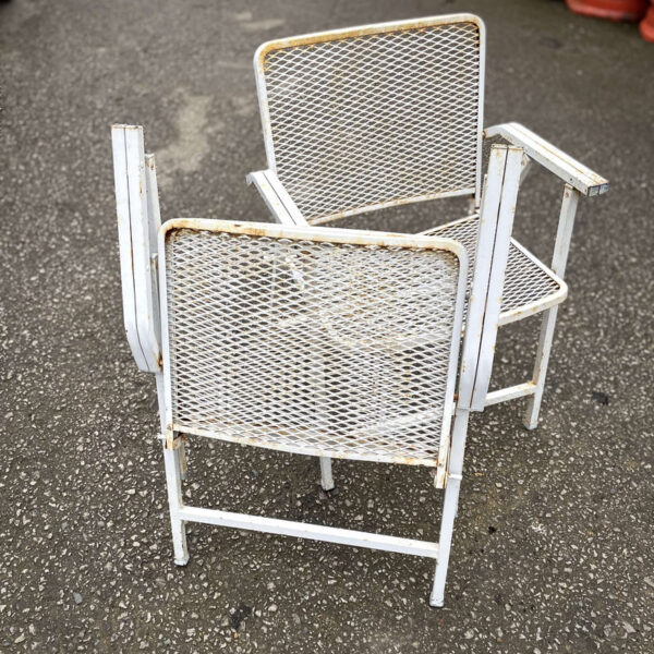 Pair of White folding Garden Chairs