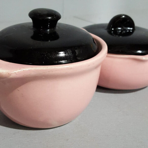 Mid-Century Condiment Pots Ceramic