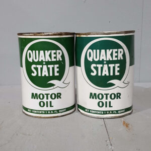 Quaker State Motor Oil Cans x2