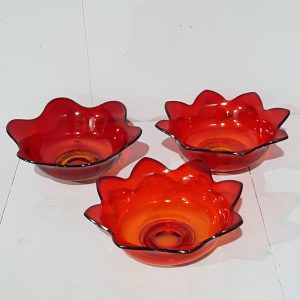 Vintage Red Bowls Glass
