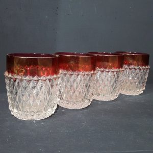 Set of Two-Tone Low Ball Glasses