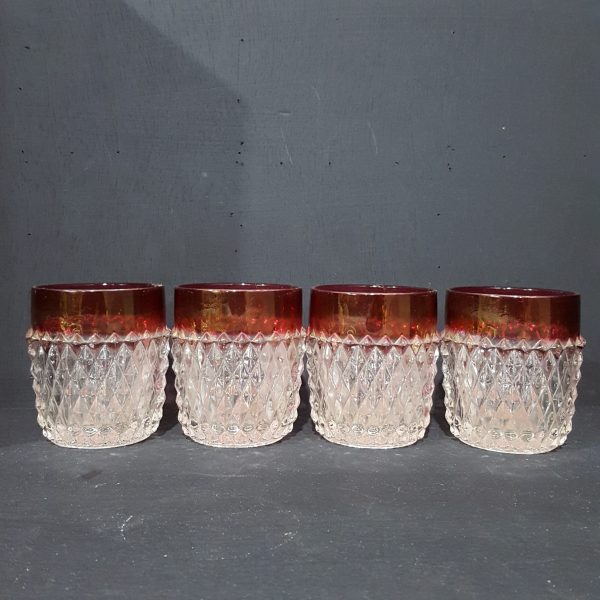Set of Two-Tone Low Ball Glasses