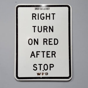 American Right Turn On Red After Stop Road Sign
