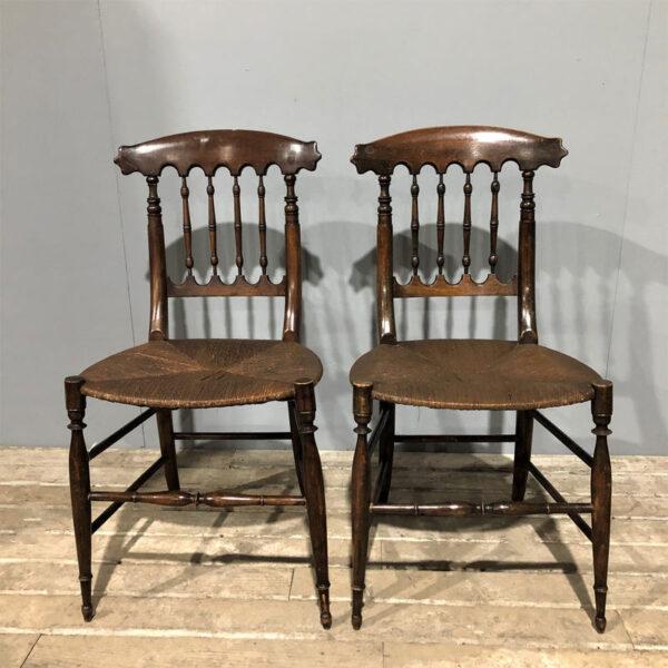 American Rush Seat Antique Chairs