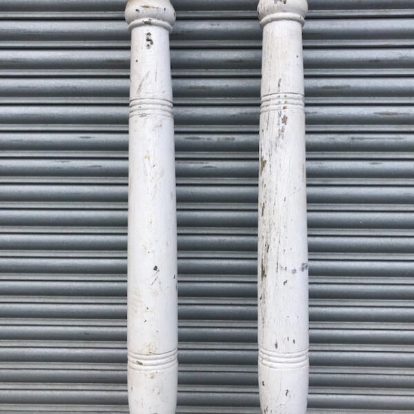 Pair Of Reclaimed White Wooden Veranda Posts