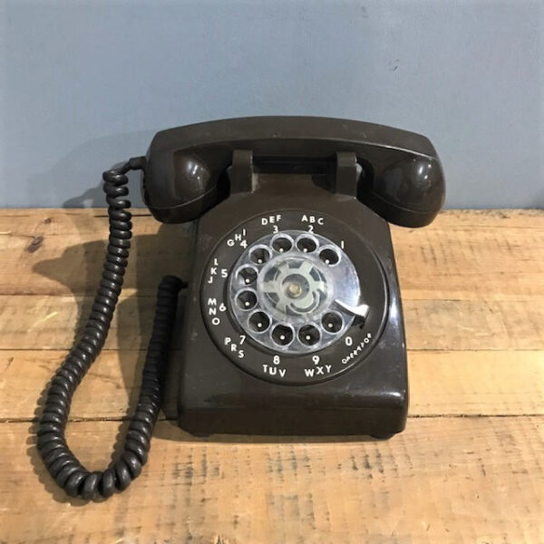 Vintage Brown Rotary Dial Telephone