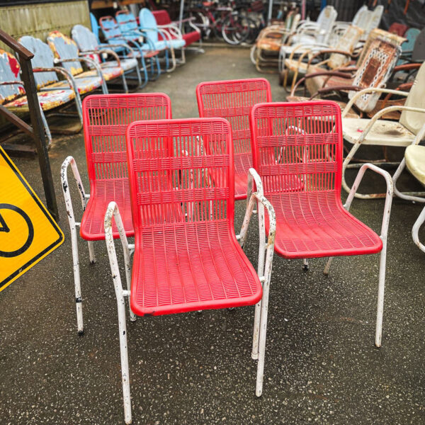 Vintage Red Garden Chairs