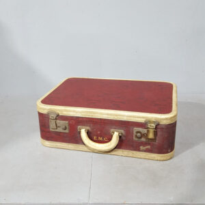 Vintage Red Snake Skin Suitcase