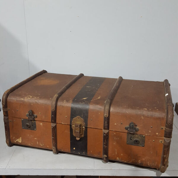 Vintage Steamer Trunk Banded Case
