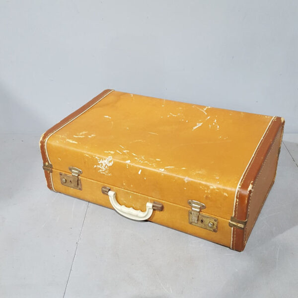 Vintage Tan Leather Suitcase