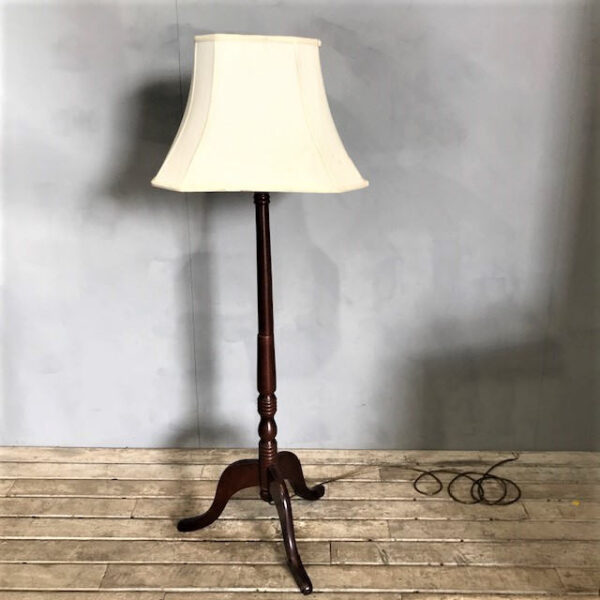 Vintage Wooden Floor Lamp With Shade