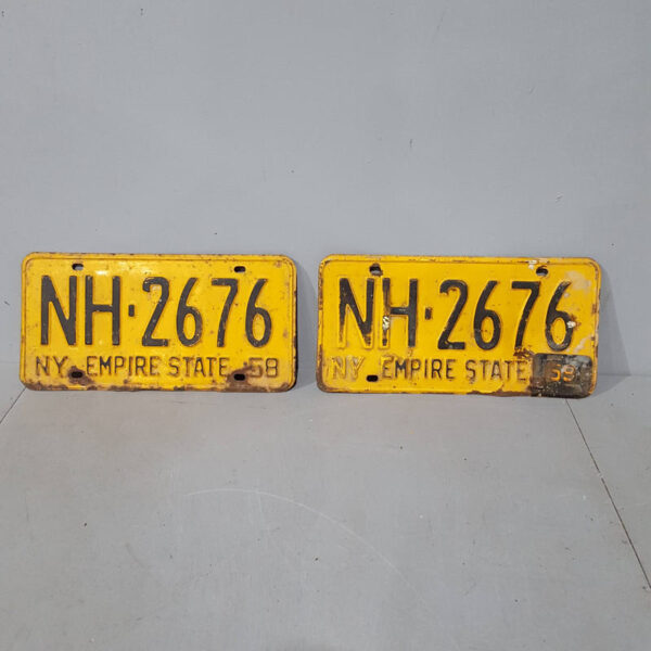 Pair of Vintage New York Licence Plates