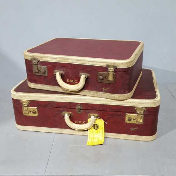 Vintage Red Snake Skin Suitcase