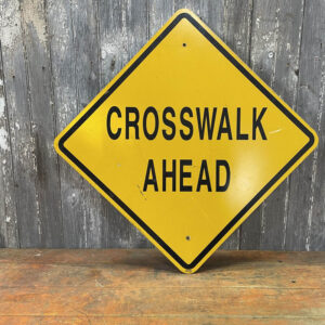 Yellow Crosswalk Ahead Road Sign
