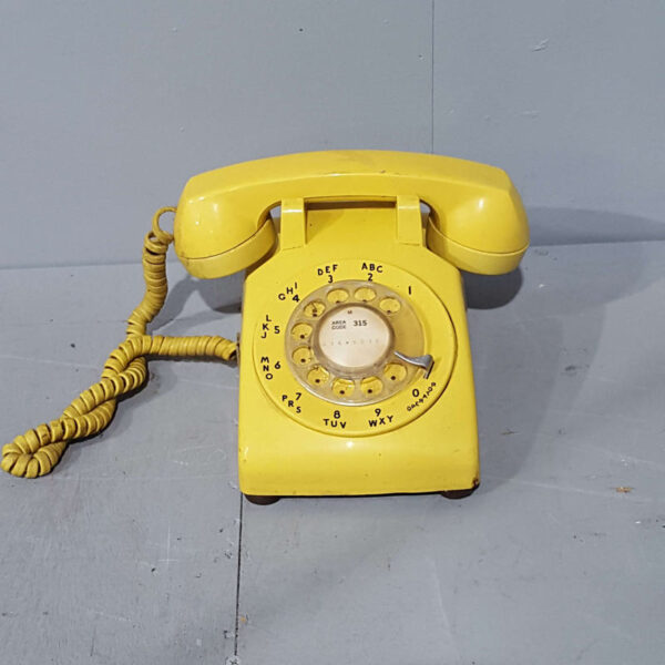 Yellow Rotary Dial Telephone