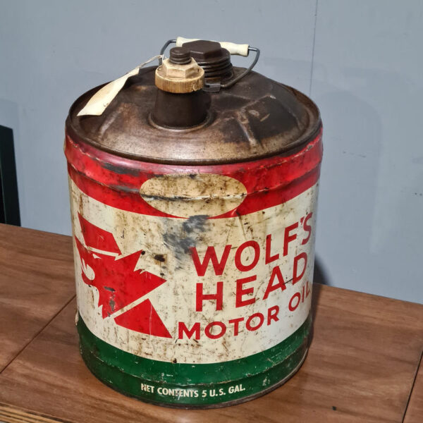 Oil Can Wolf Head American 5 Gallon