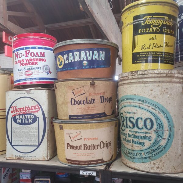 Large Vintage Advertising Food Tin Cans