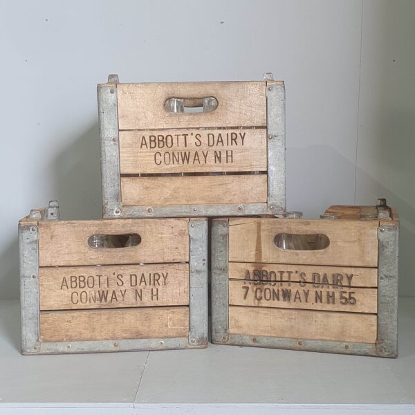 Milk Bottles With Wooden Crates