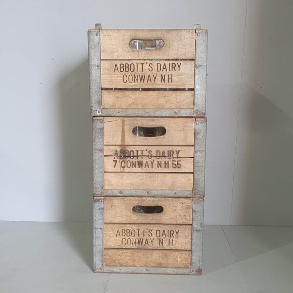 Milk Bottles With Wooden Crates