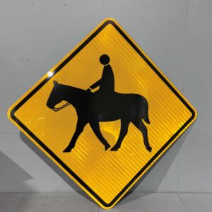 Yellow Horse Crossing symbol Road Sign