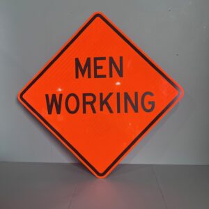 Orange 'Men Working' American Road Sign