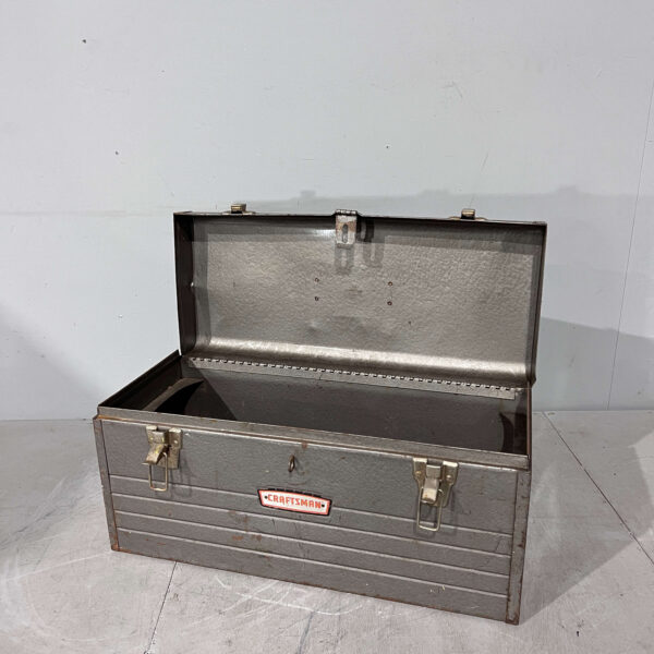 Vintage Silver Metal Tool Box