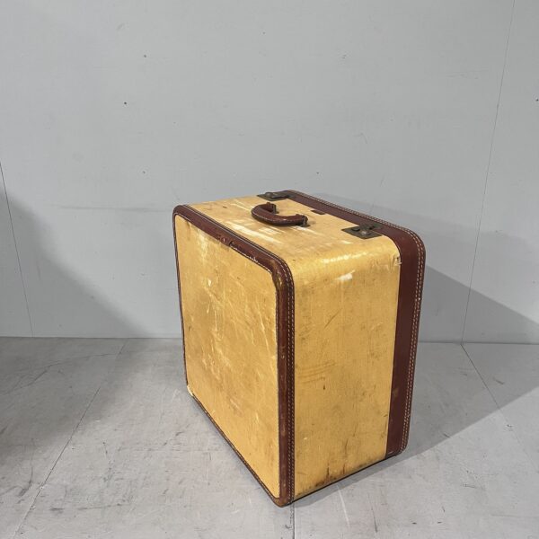 Square Cream and Brown Suitcase