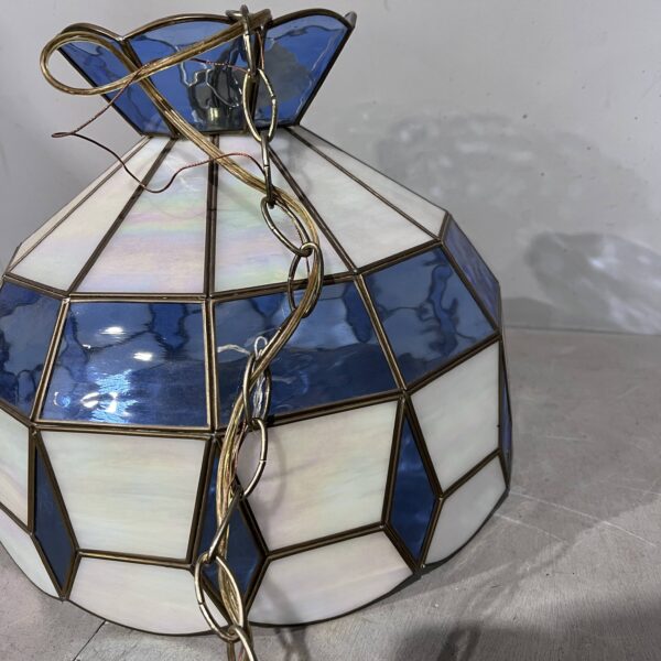 White and Blue Tiffany Style Ceiling Light