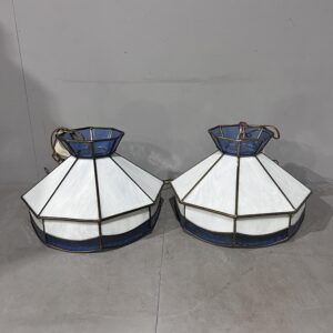 White and Blue Tiffany Style Ceiling Lights