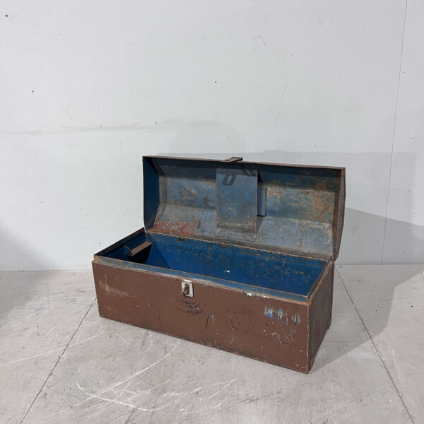 Vintage Brown Metal Tool Box