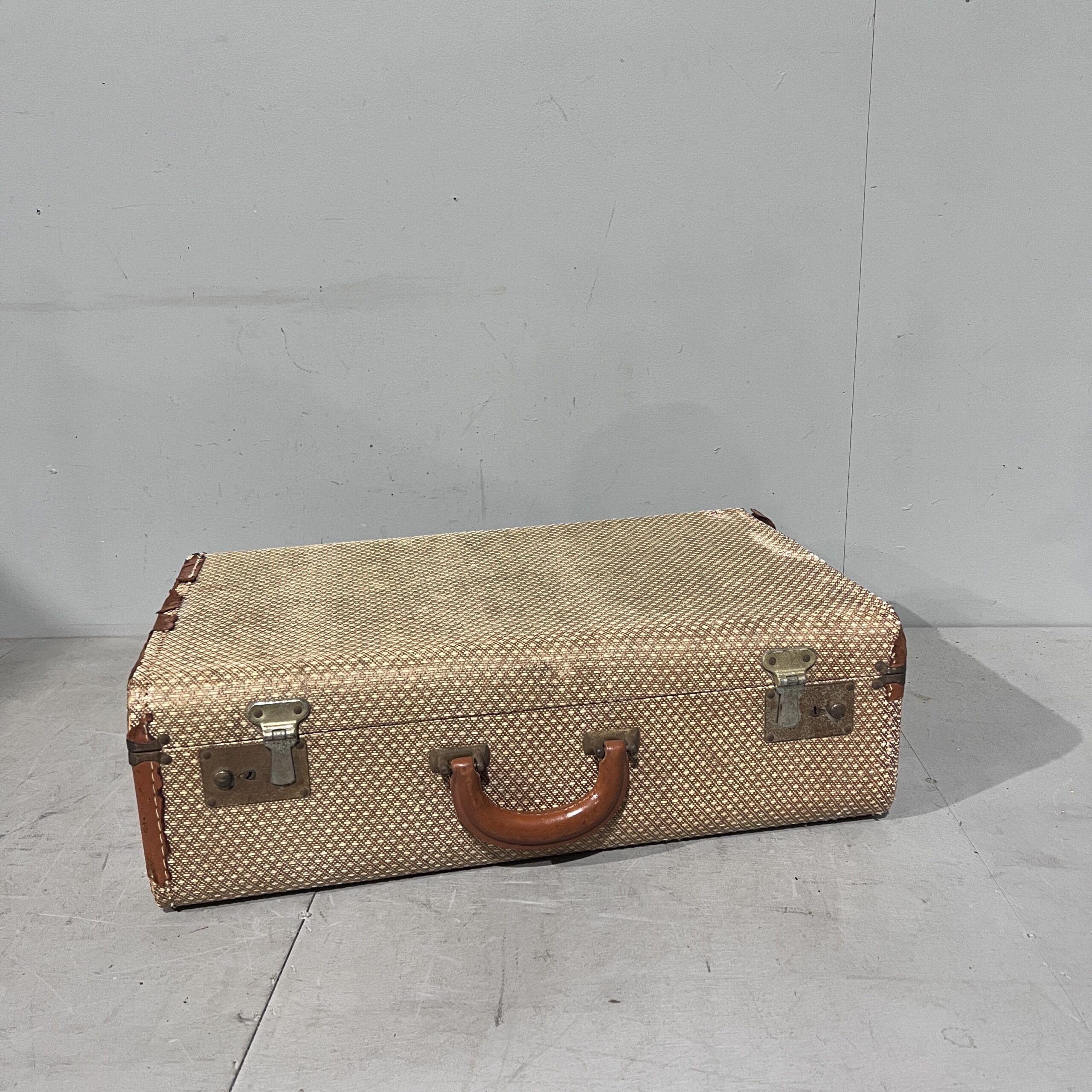 Vintage Tweed Suitcase | Tramps Prop Hire