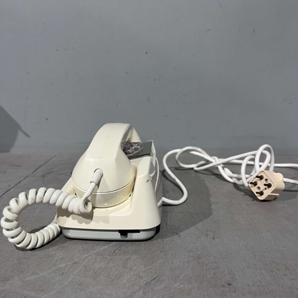 White Rotary Dial Desk Phone