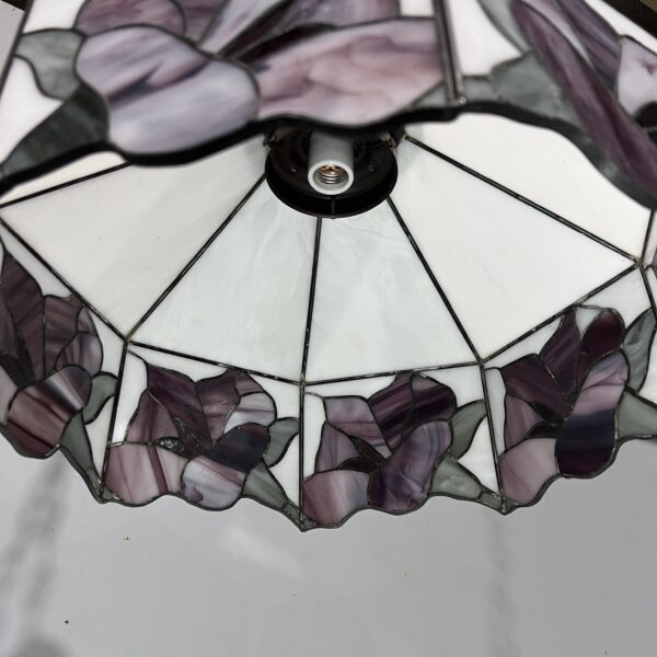 White and Purple Tiffany Style Ceiling Light