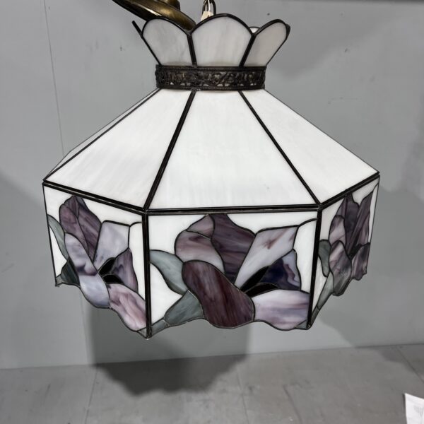 White and Purple Tiffany Style Ceiling Light