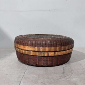 Antique American Woven Basket with Lid