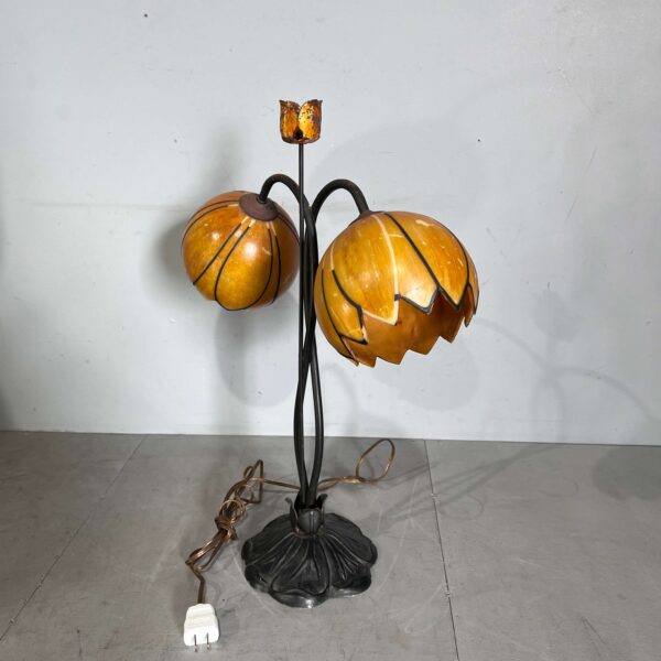 Vintage Orange Flower Table Lamp