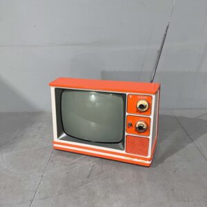 Vintage American Orange 1970s Portable TV