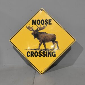 Yellow Moose Crossing Sign