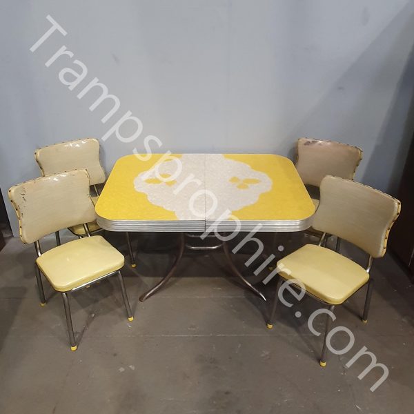 Yellow Diner Table and Chairs