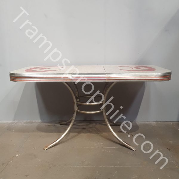 Red and White Diner Table
