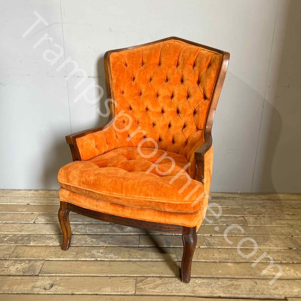 Orange Suede Arm Chair
