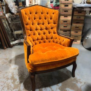 Orange Suede Arm Chair