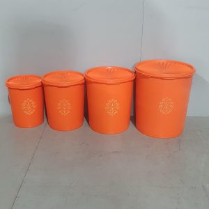 Orange Tupperware Canister Set