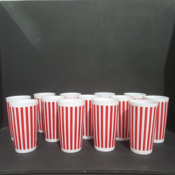 Red and White Striped Drinking Glasses