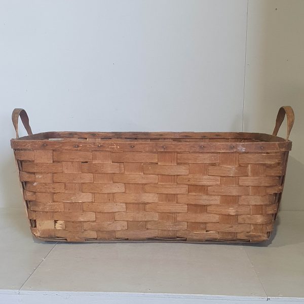 Woven Wood Laundry Basket