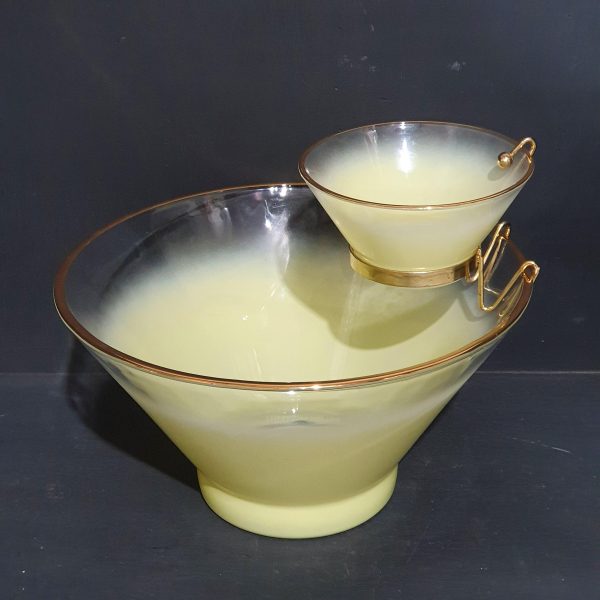 Glass Cocktail and Chip Bowl set