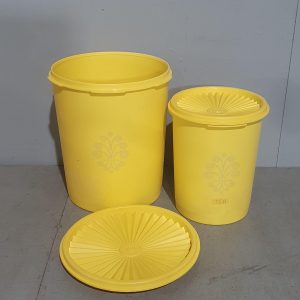 Yellow Tupperware Canister Set